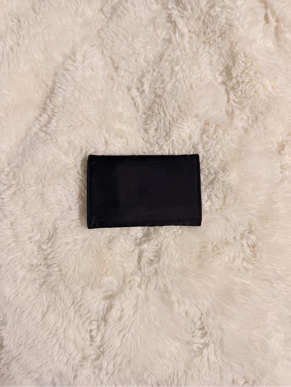 Prada Black Nylon Card & Key Holder with Silver Triangle Logo - Picture 3 of 4
